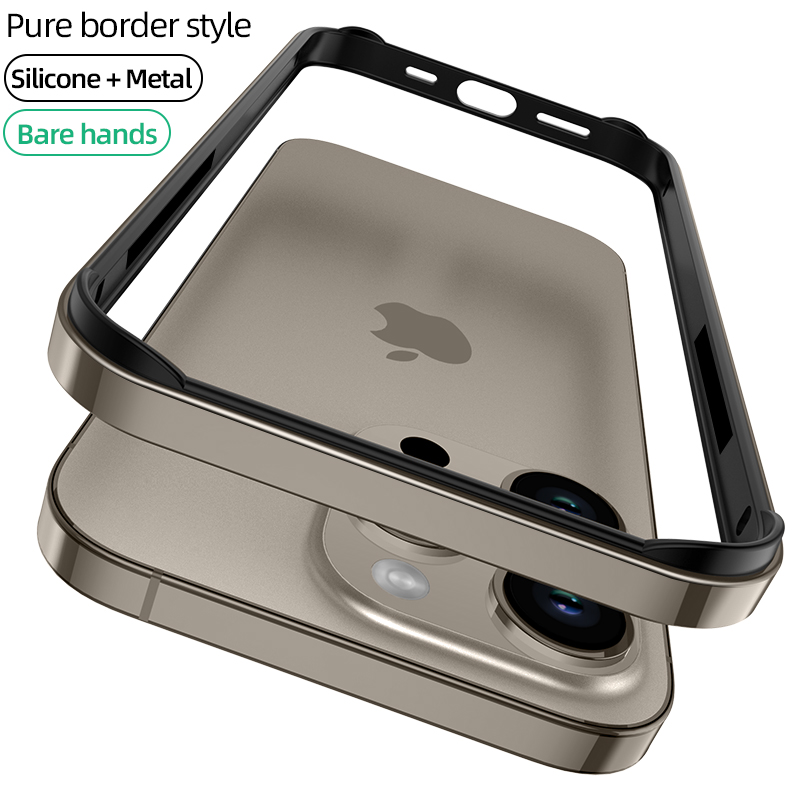 Tech Accessories Iphone - ナチュラルチタングレーバンパーケース iPhone 15 プロマックス 14 プラス