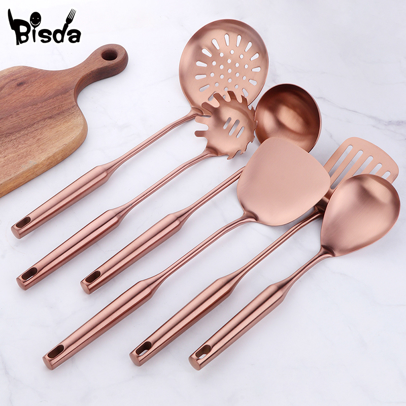 Hi Tech Kitchen Accessories - ステンレス製調理器具,スープスプーン,パスタフォーク,キッチンアクセサリー,ローズゴールド,1個