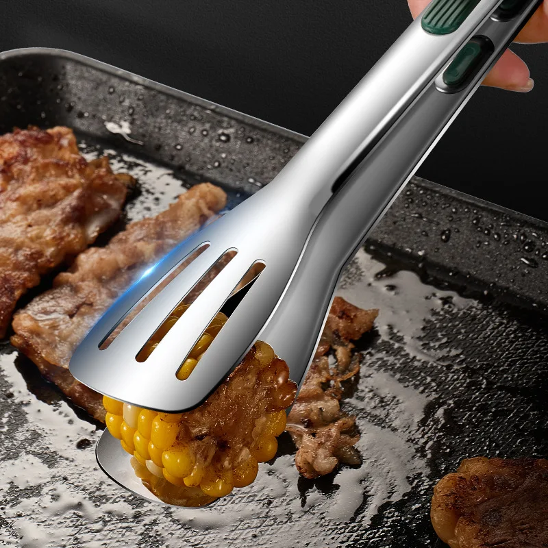Hi Tech Kitchen Accessories - ステンレス鋼バーベキュークリップノンスリップ食品トング肉サラダパンクリップバーベキューグリルビュッフェクランプ調理ツールキッチンアクセサリー