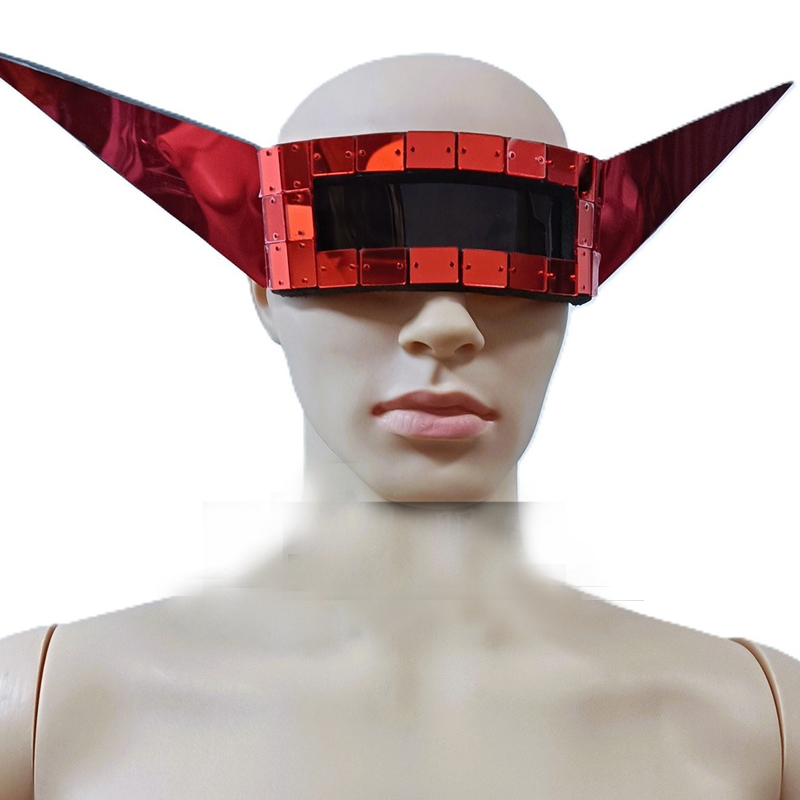 Tech Dance Accessories - バーナイトクラブ DJ パフォーマンスアクセサリーテックスタイルレッドミラー帽子女性男性ジャズダンス衣装ステージレイブウェア XS10740
