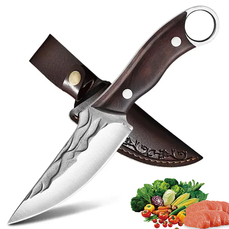 High Tech Kitchen Accessories - 2026年新型日本製包丁 - キッチンステンレス鋼槌目加工高強度骨切り刃シャープフルーツナイフ