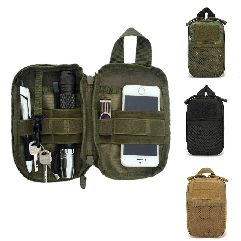 Tech Accessories Pouch - 2026 タクティカル EDC モールポーチポータブル小型医療ウエストパック屋外救急バッグ電話ケースホルダーキャンプハントアクセサリー