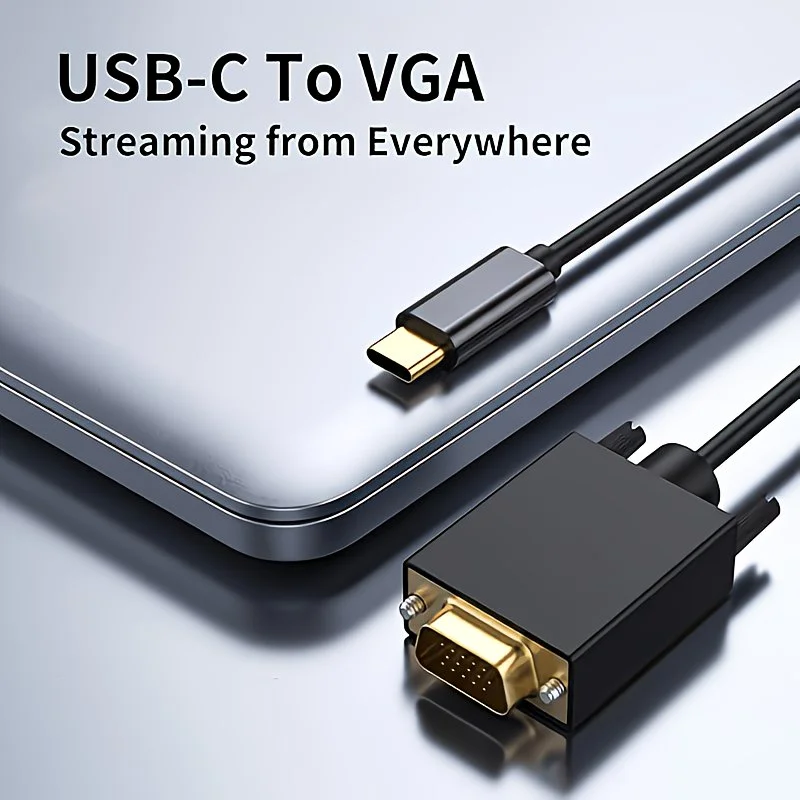 Type C Multiport Adapter - USB C - VGAケーブル 1080PフルHD Type
