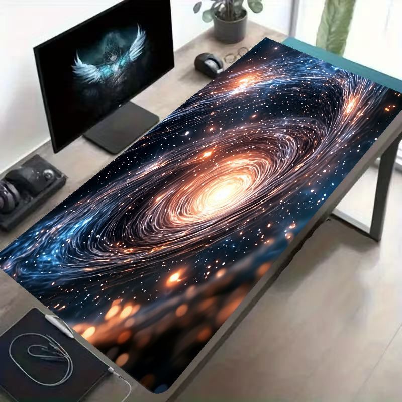 We Tech Galaxy Accessories - 宇宙銀河アイアンアートマウスパッド星空ゲーミングデスクマット滑らかな表面オフィスコンピューターアクセサリーテックデコレーション