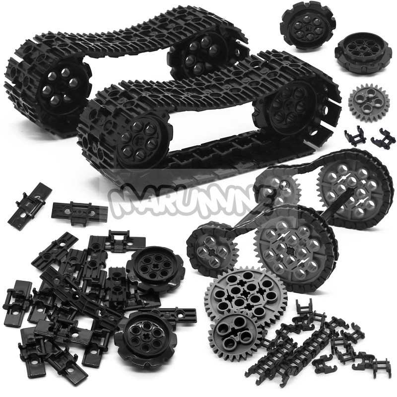Tech Accessories Kit - ビルディングブロックトラックシートセット、ハイテクレンガ部品、チェーンホイール、ギアタイヤ、車のタンク、機械的付属品、57518