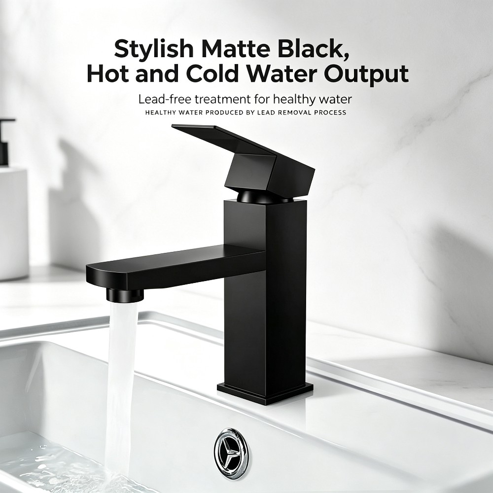 High Tech Kitchen Accessories - 1 PC ABS 高品質ブラックバスルーム蛇口、温水および冷水シンク、キッチンシンク、ユニバーサル多機能蛇口