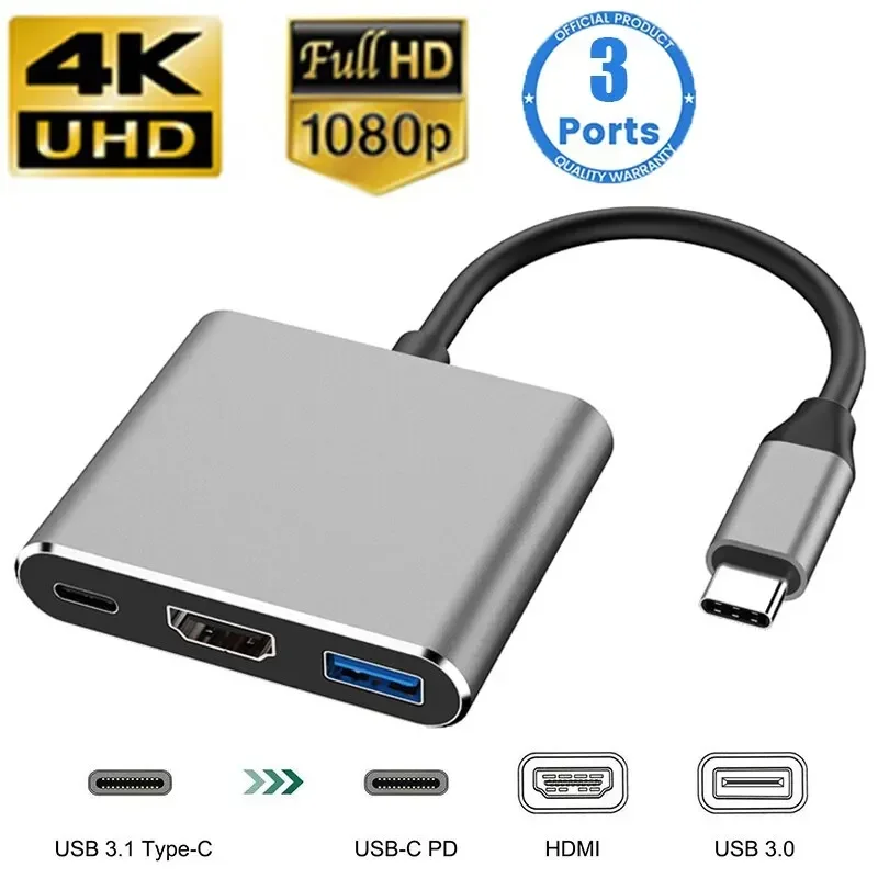 Type C Multiport Adapter - Switch/電話/コンピュータ用 Type-C 3-in-1 マルチポート アダプター |