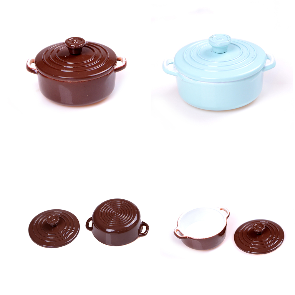 Hi Tech Kitchen Accessories - ドールハウス用ミニチュアキッチン用品,1:12スケール,蓋付きミニポット,ドールハウス用アクセサリー,キッチンおもちゃ