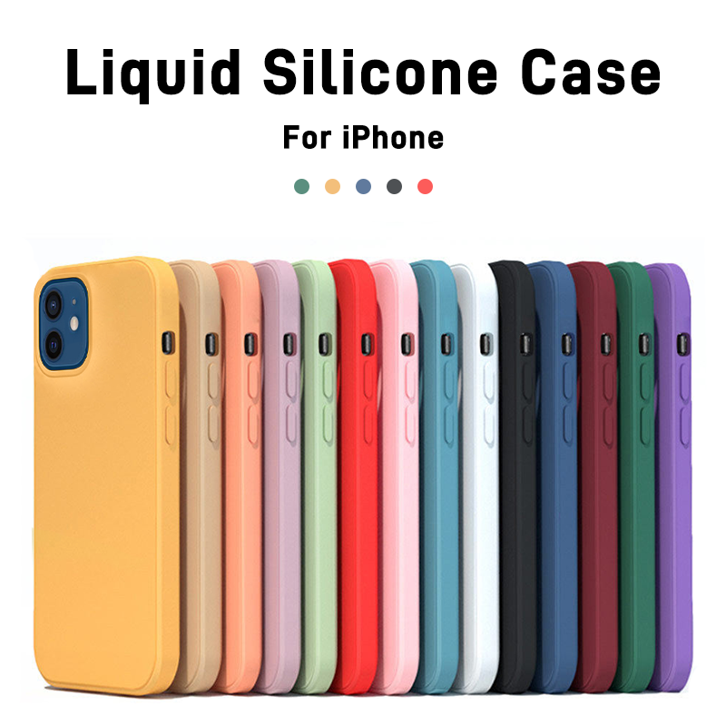 Tech Accessories Iphone - IPhone用液体シリコンケース,iPhone 7,8,xs,xr,x,13,15,12,11 pro max,plus,mini,ソフト,ラグジュアリー