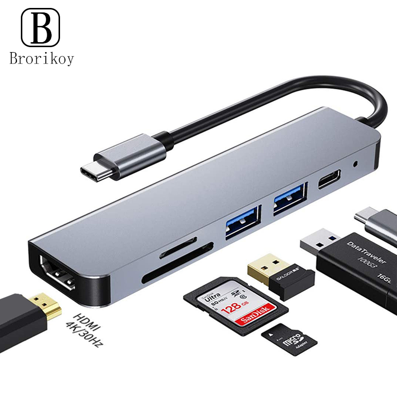 Type C Multiport Adapter - 6 in 1 PD Type Cドッキングステーション