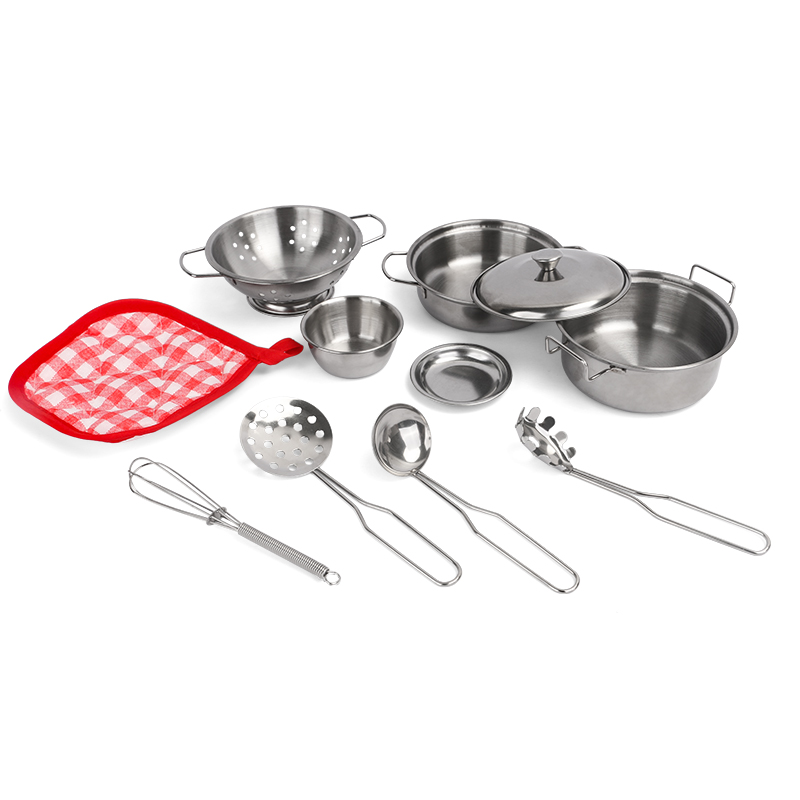 ステンレス製キッズキッチンおもちゃセット、本物そっくりの金属 - Hi Tech Kitchen Accessories のレビューと価格