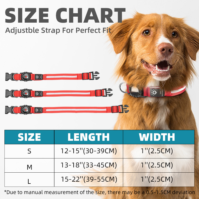 新しいペット用首輪 防水 LEDライト付き Apple Ai - Tech Dog Accessories のレビューと価格