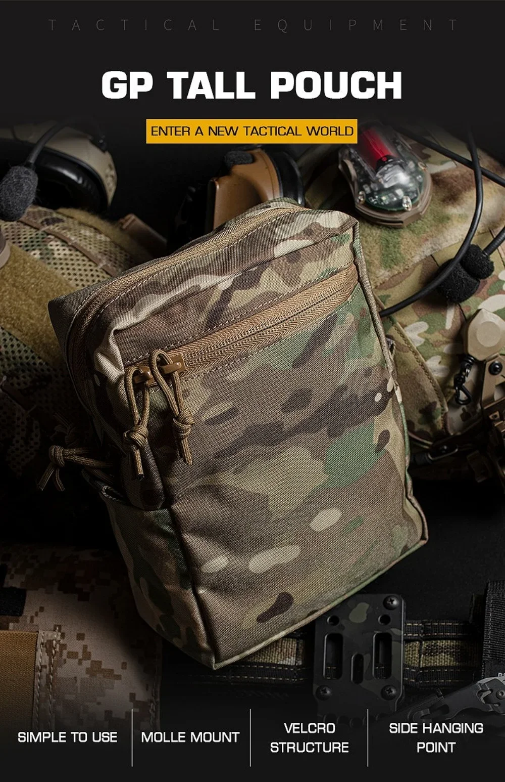 GP タクティカル MOLLE ポーチ背の高い汎用ユーティリ - Tech Accessories Pouch のレビューと価格
