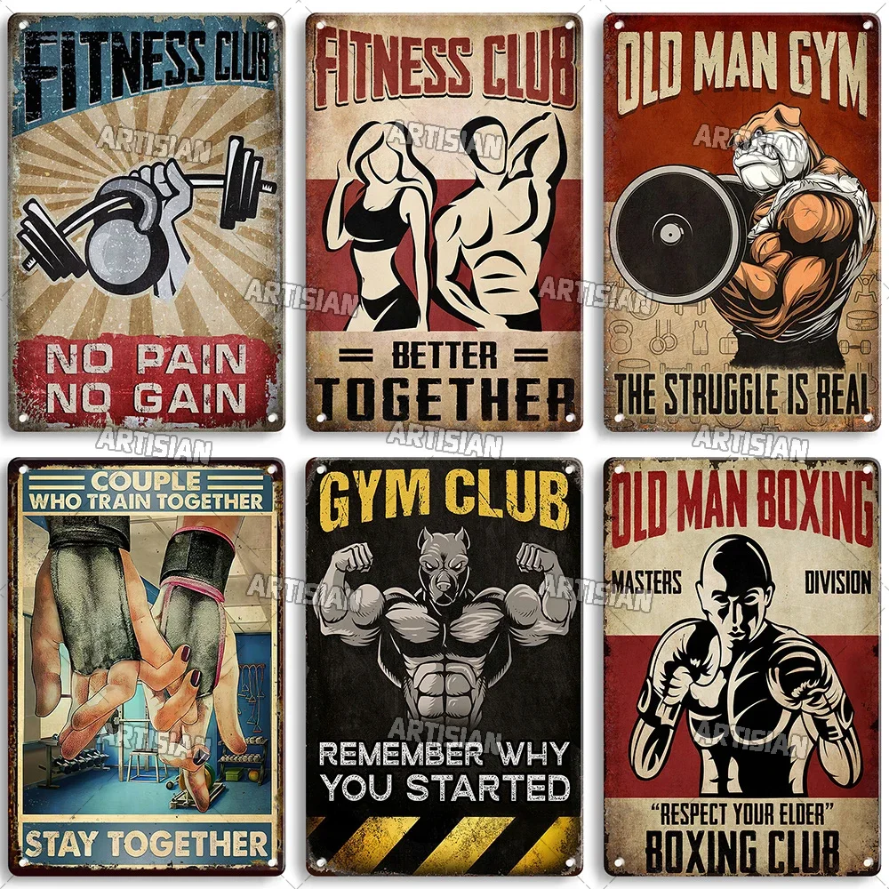 オールドマンジムクラブの感動的なフレーズアート絵画ウォールプ - Vintage Tech Accessories のレビューと価格