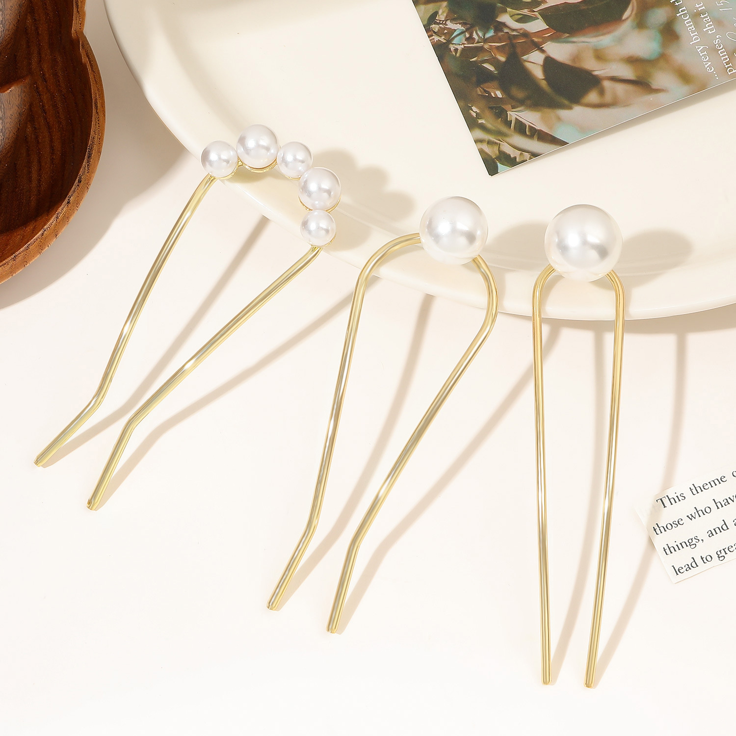 新しいメタルヴィンテージU字型ヘアピンパールヘアスティックロ - Vintage Tech Accessories のレビューと価格