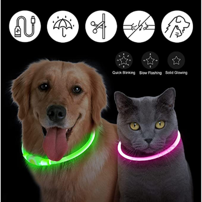 USB 充電式発光首輪調節可能な LED 光る犬用首輪大型小 - Tech Dog Accessories のレビューと価格