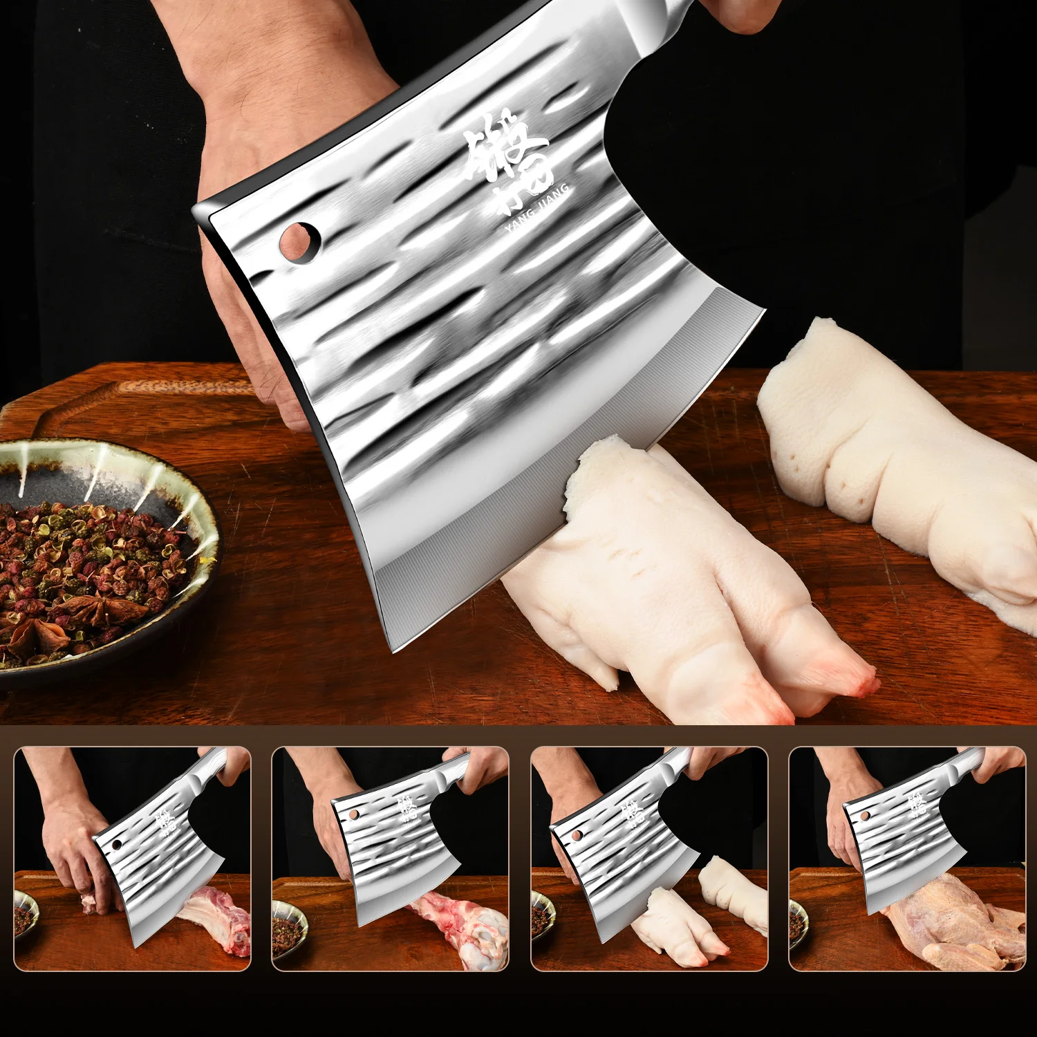 ステンレス鋼の家庭用骨カッター、特殊な斧ナイフ、厚く、多機能 - High Tech Kitchen Accessories のレビューと価格