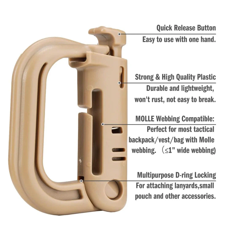 5 個のプラスチック D リング戦術カラビナグリムロックロッ - Tech Accessories Pouch のレビューと価格