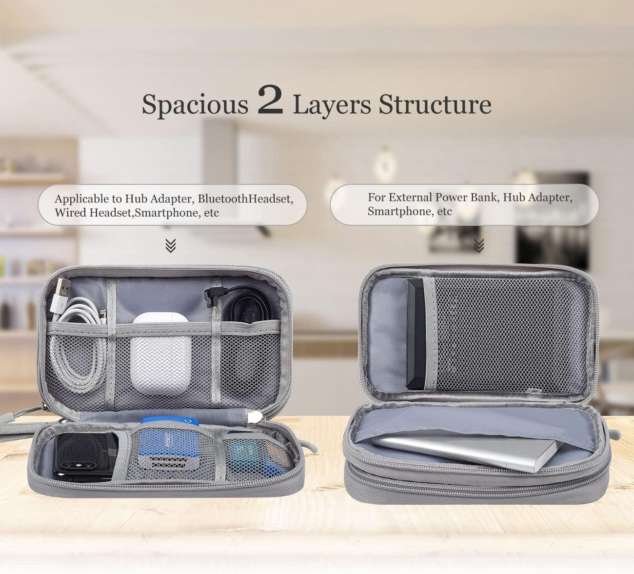 トラベルオーガナイザーバッグケーブル収納オーガナイザーポーチ - Tech Accessories Kit のレビューと価格