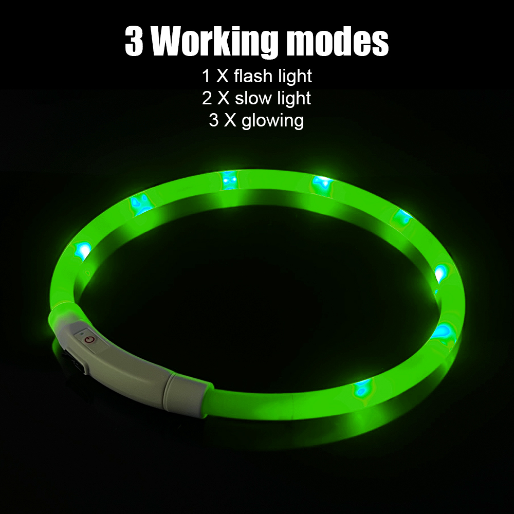 LED USB犬の首輪,点滅,光沢のある防止,夜の安全性,照 - Tech Dog Accessories のレビューと価格