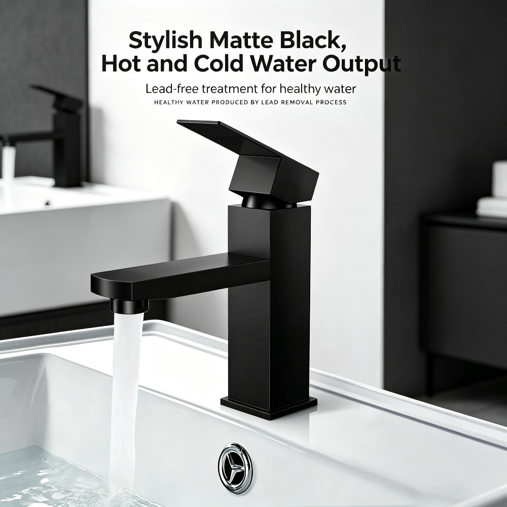 1 PC ABS 高品質ブラックバスルーム蛇口、温水および冷 - High Tech Kitchen Accessories のレビューと価格