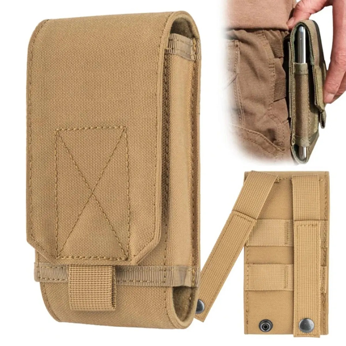 モールレーザーポーチ戦術携帯電話ベルトEDCポーチホルダーウ - Tech Accessories Pouch のレビューと価格