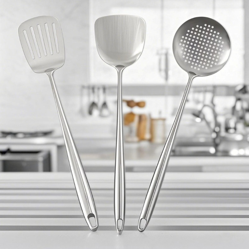食品グレードステンレス製中華鍋用スパチュラ、金属製キッチン用 - Hi Tech Kitchen Accessories のレビューと価格