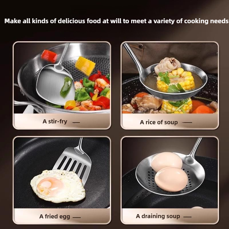 食品グレードステンレス製中華鍋用スパチュラ、金属製キッチン用 - Hi Tech Kitchen Accessories のレビューと価格